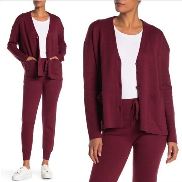 Michael Stars Wine Milano Dolman Sweater Cardigan - Picture 1 of 9